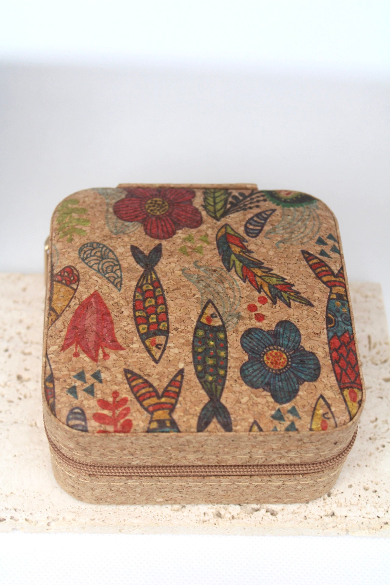 Fish Print Jewelry Case