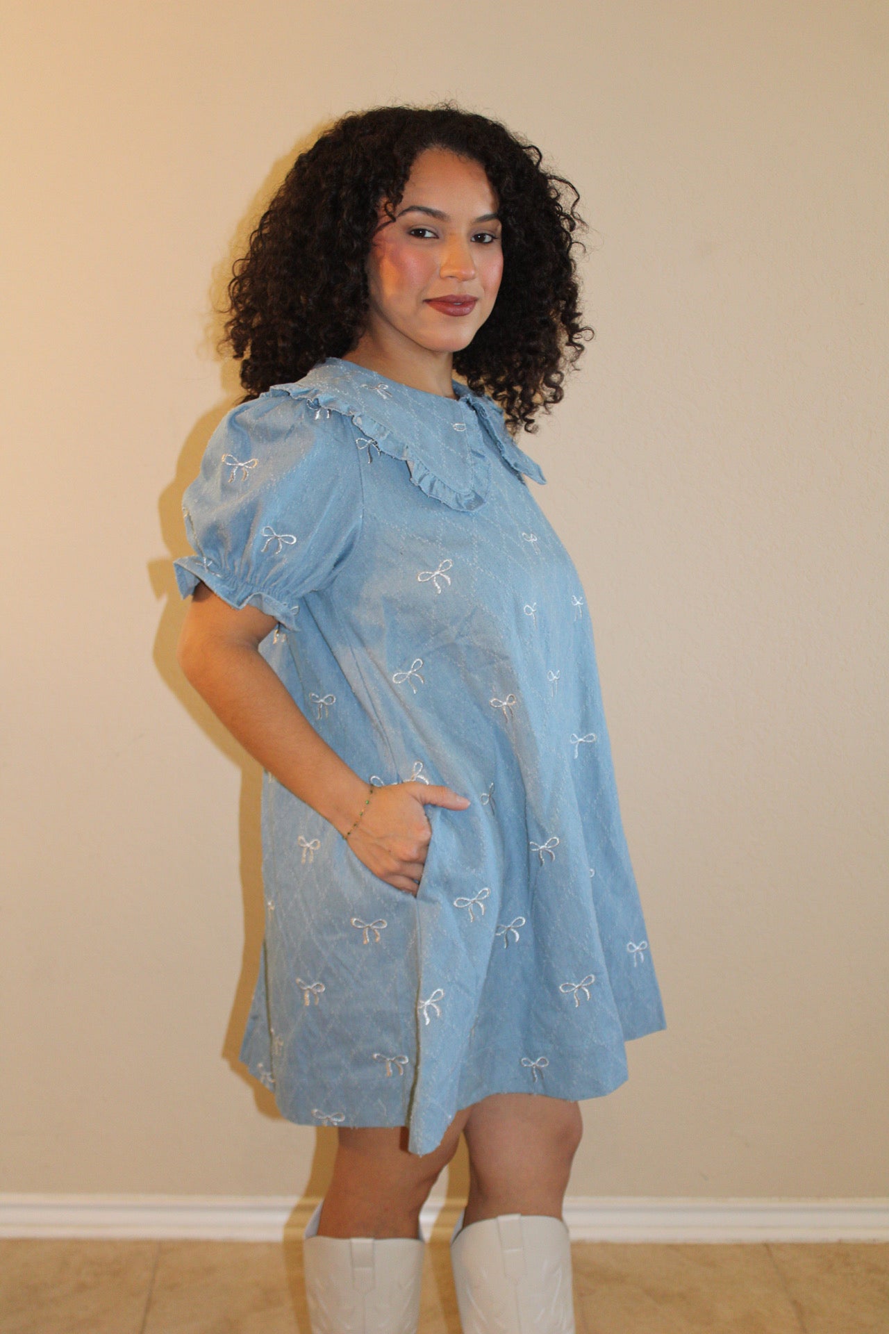 Gracie Bow Peter Pan Collar Dress