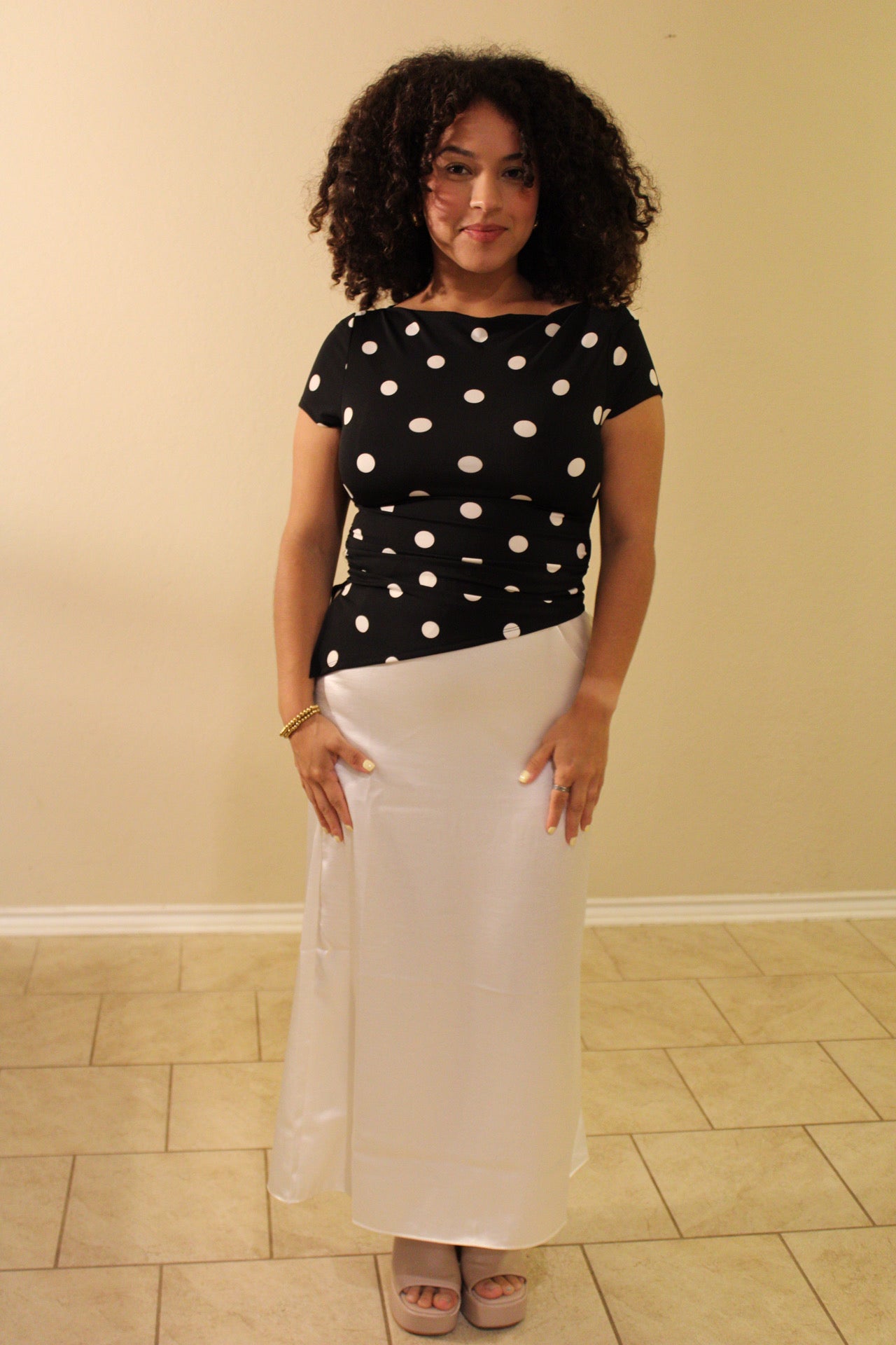 Maurice Asymmetrical Polka Dot Top