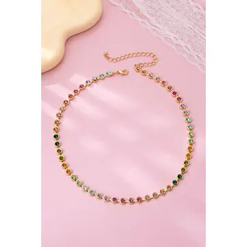 Rivera Rainbow Gemstone Tennis Necklace