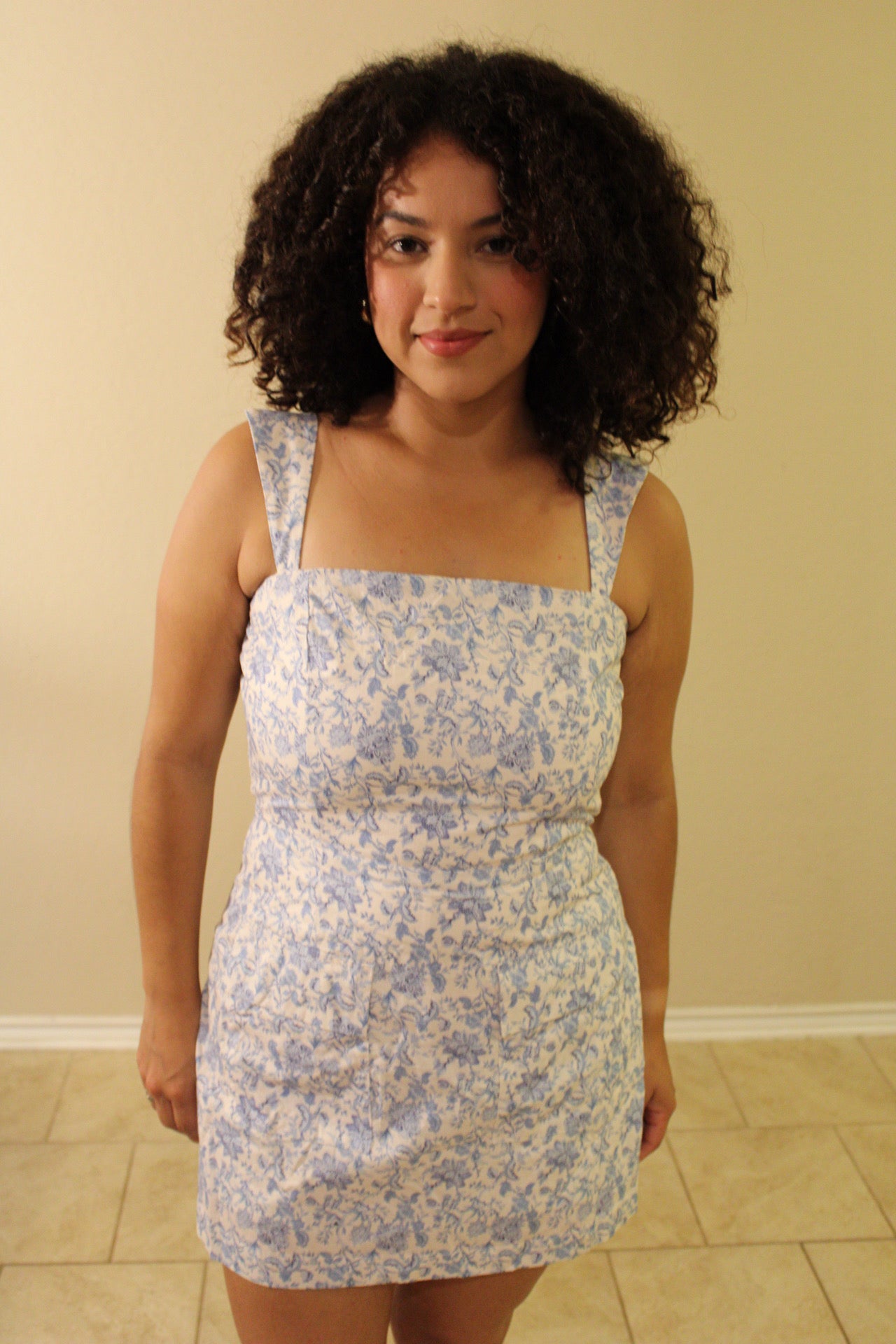 Floral Square Neck Mini Dress