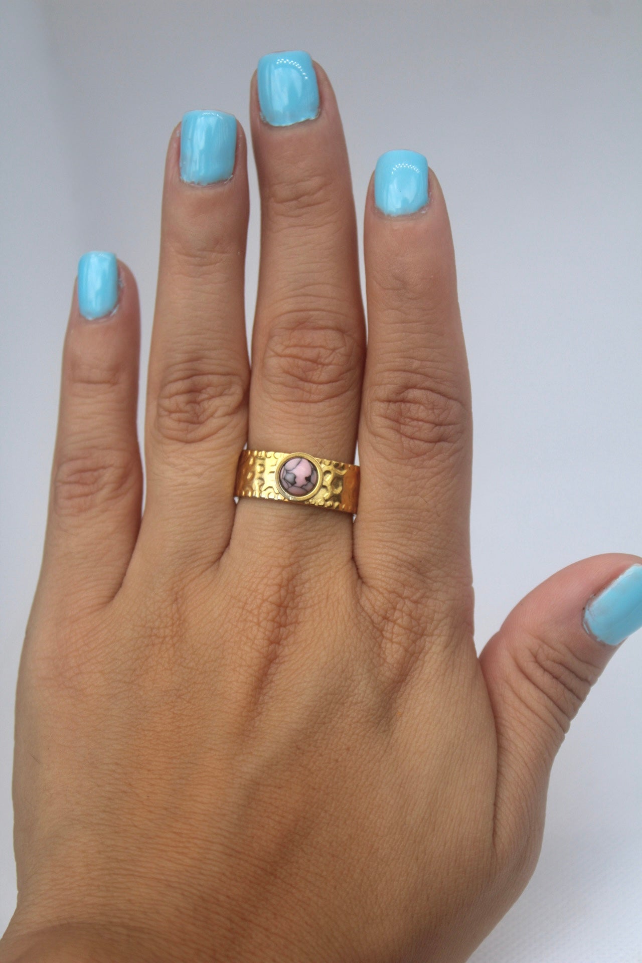 Indi Textured Stone Ring