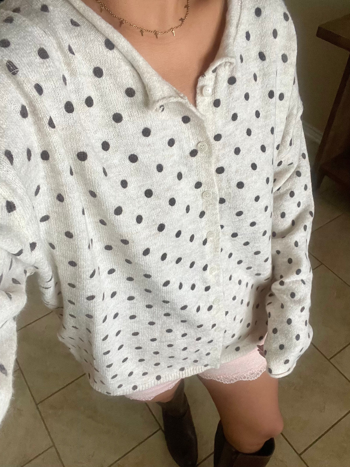 Chocolate Mocha Polka Dot Cardigan
