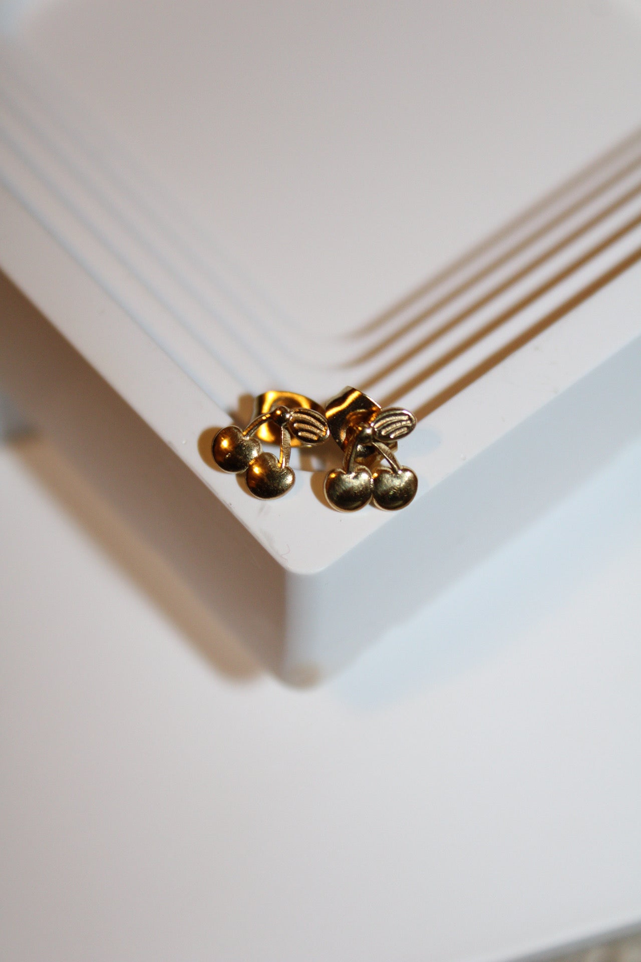 Petite Gold Cherry Studs