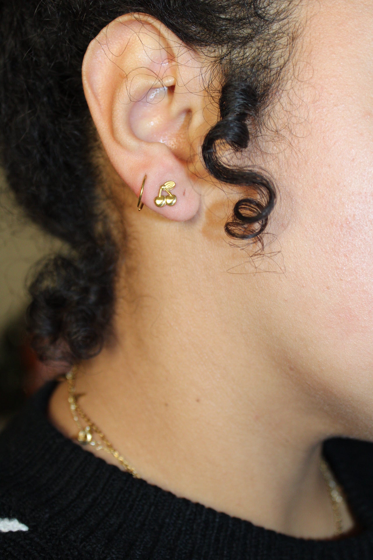 Petite Gold Cherry Studs