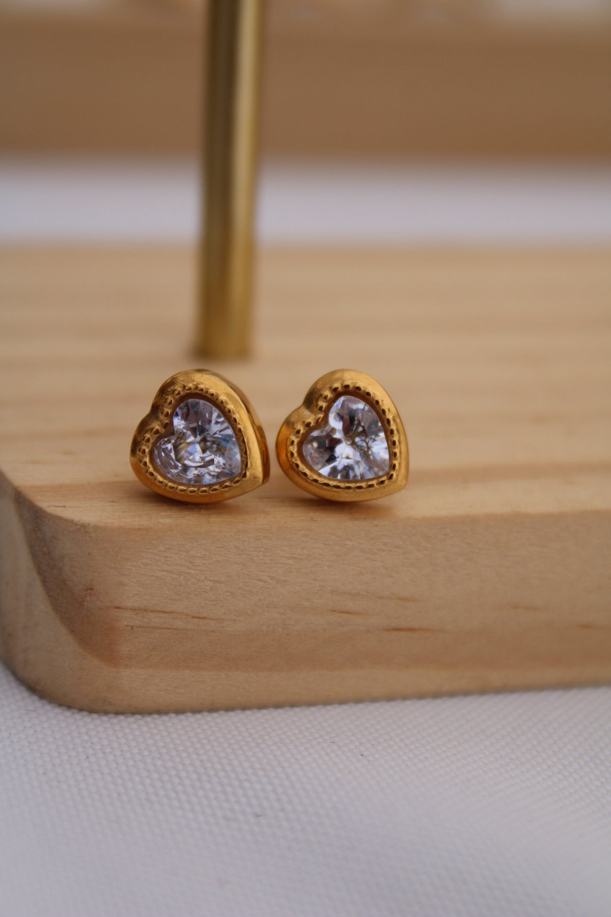 Dee Diamond Heart Studs