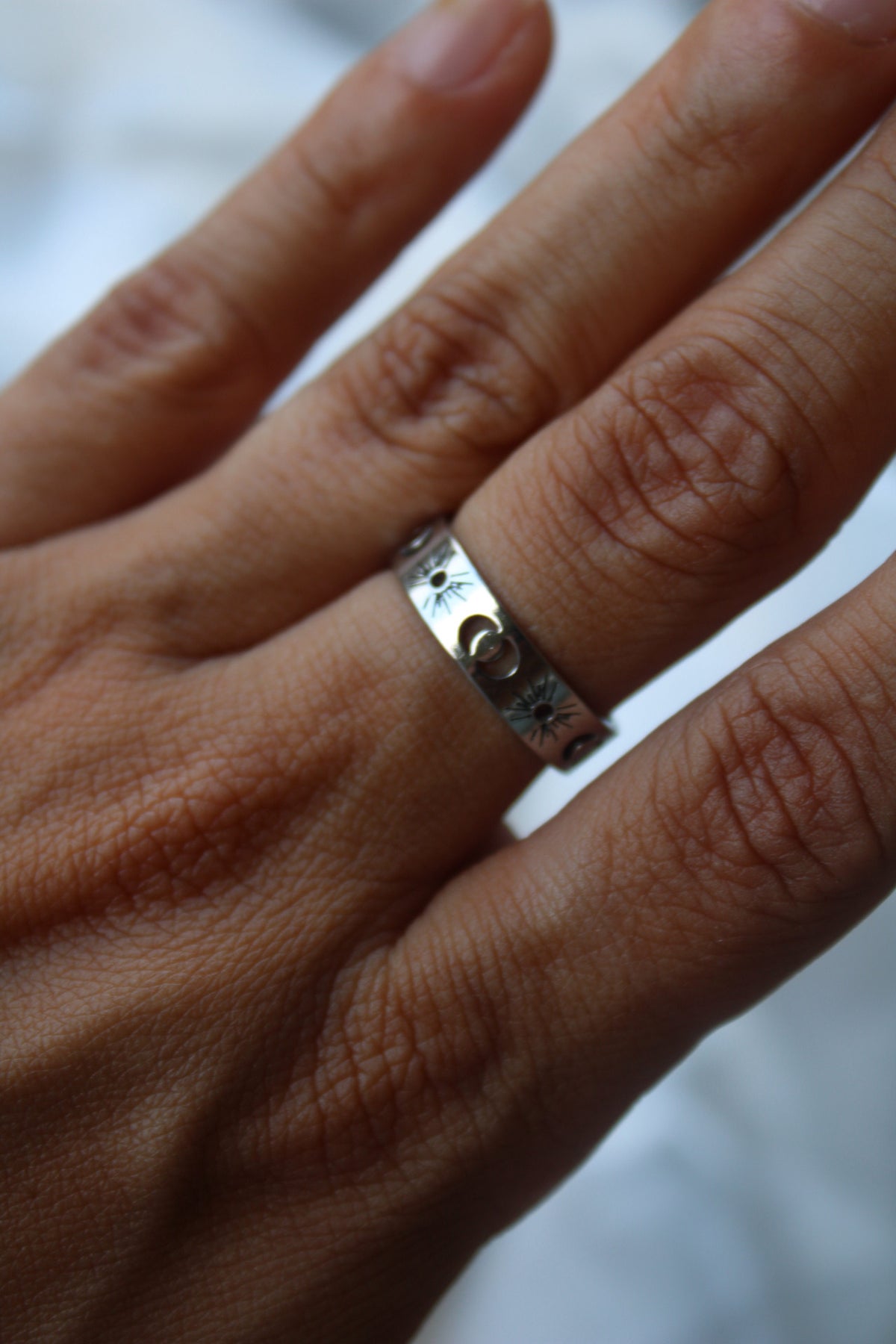Moon and Sun Band Ring
