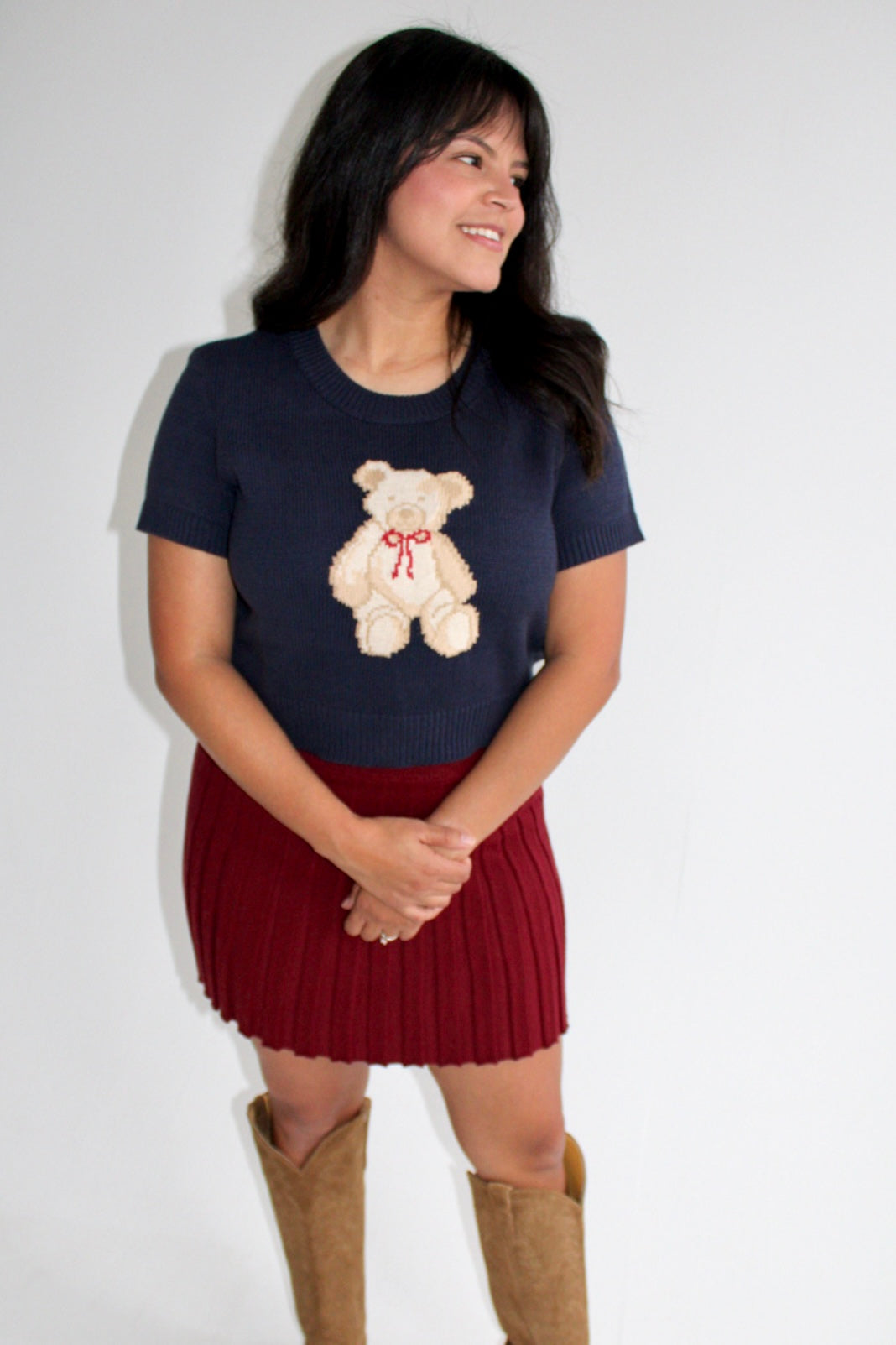 Cozy Teddy Bear Crewneck Top
