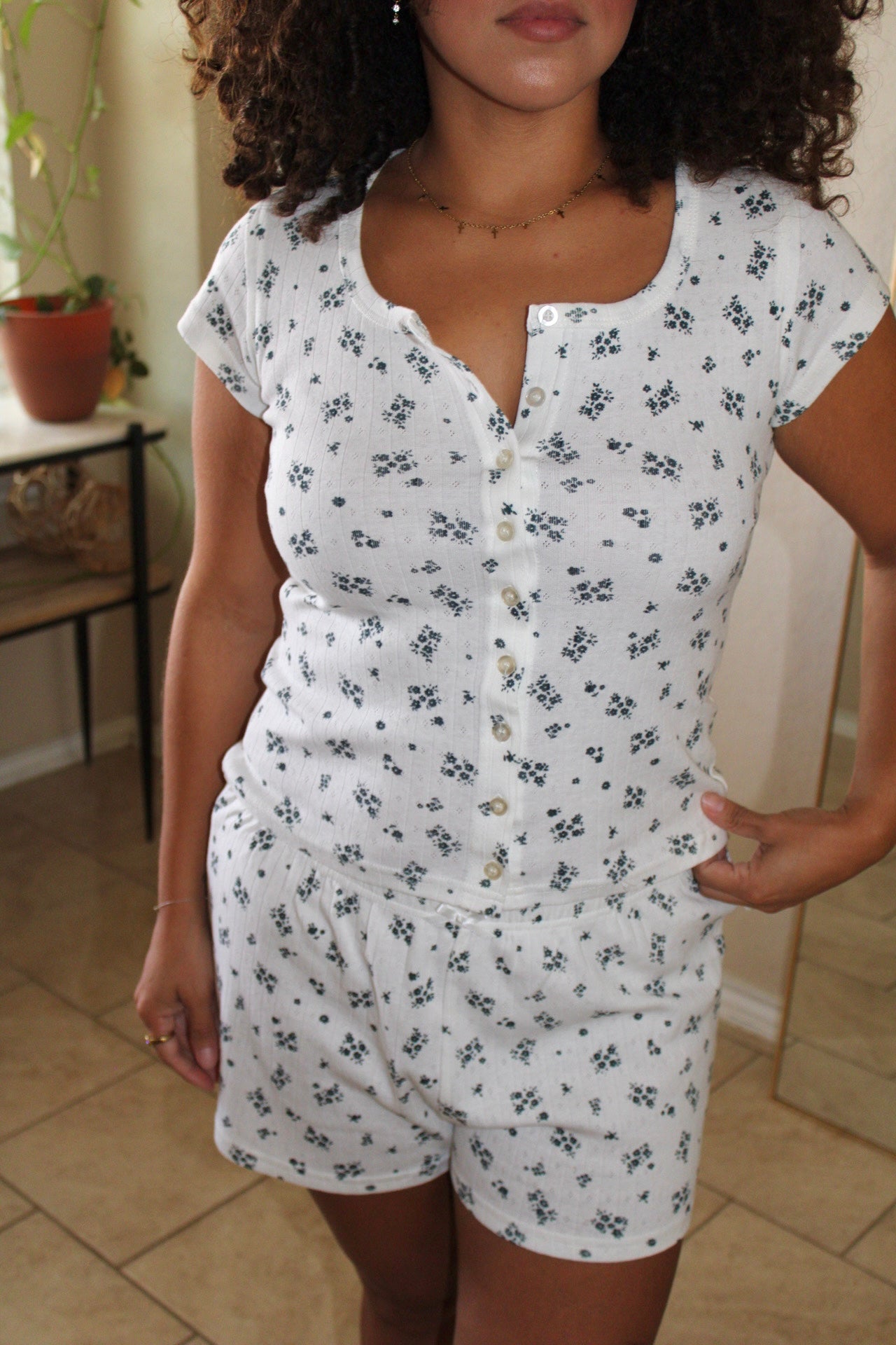 Cambry Ditsy Floral Lounge Shorts Set