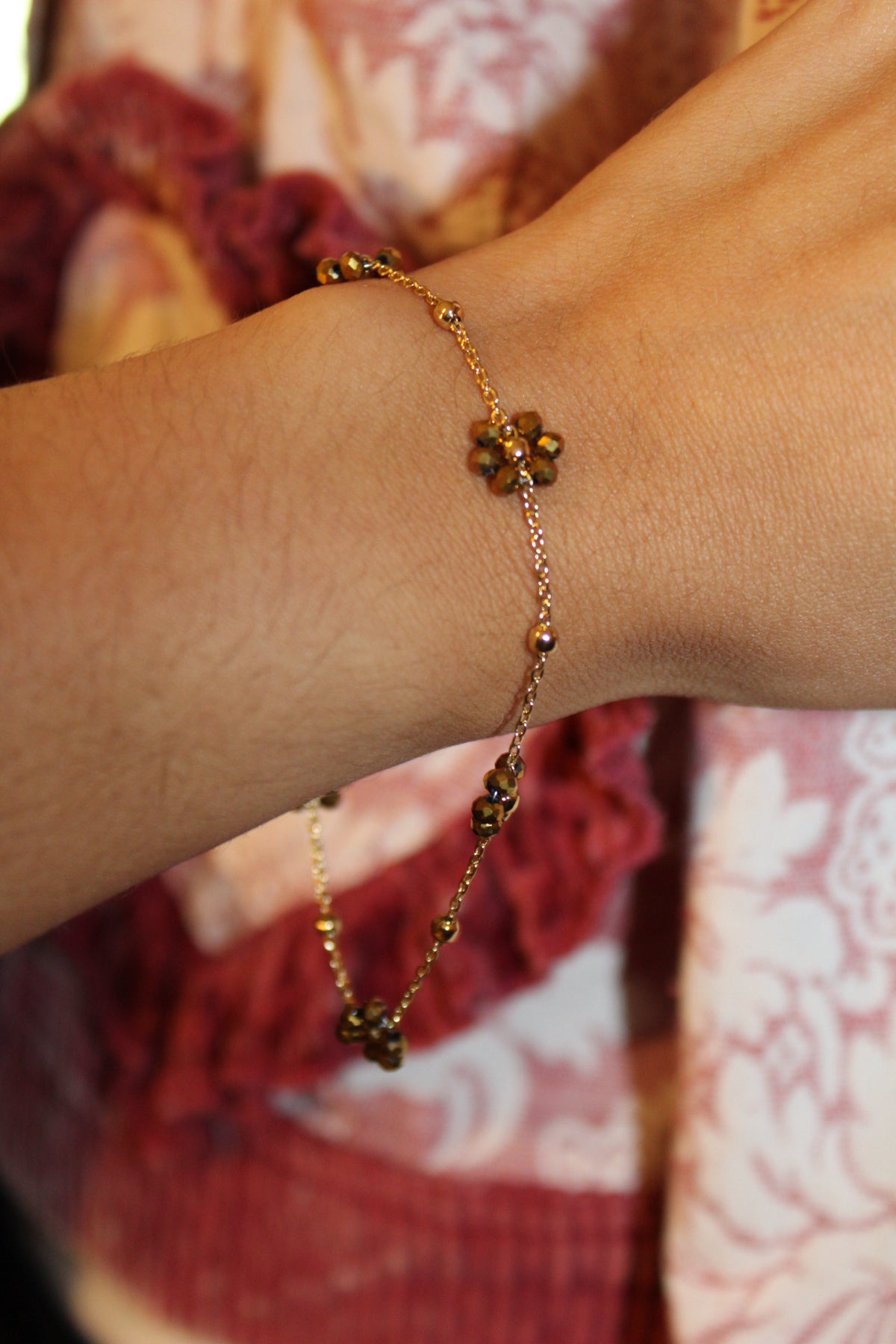 Floral Gardenia Bead Bracelet