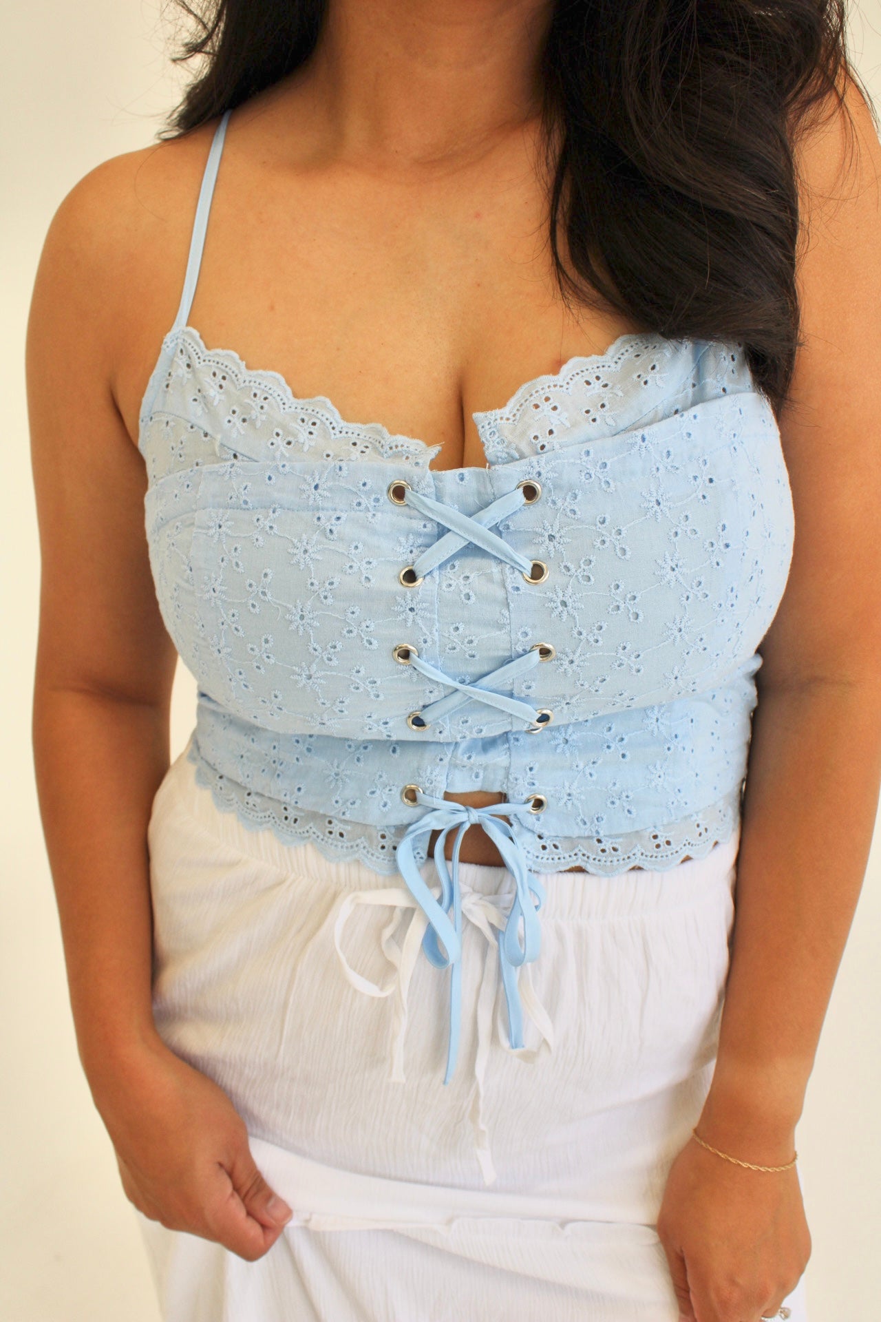 Embroidered Eyelet Dainty Lace Top