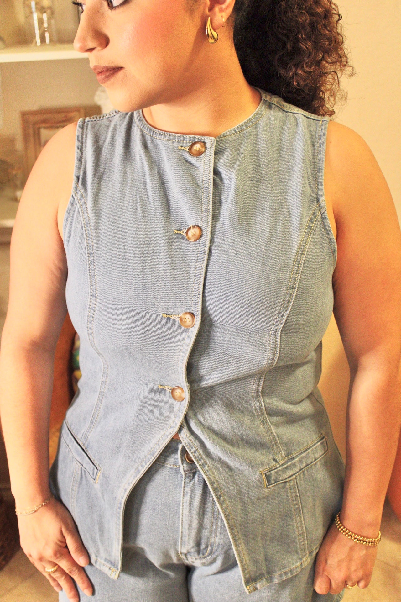 Mina Denim Shorts Set