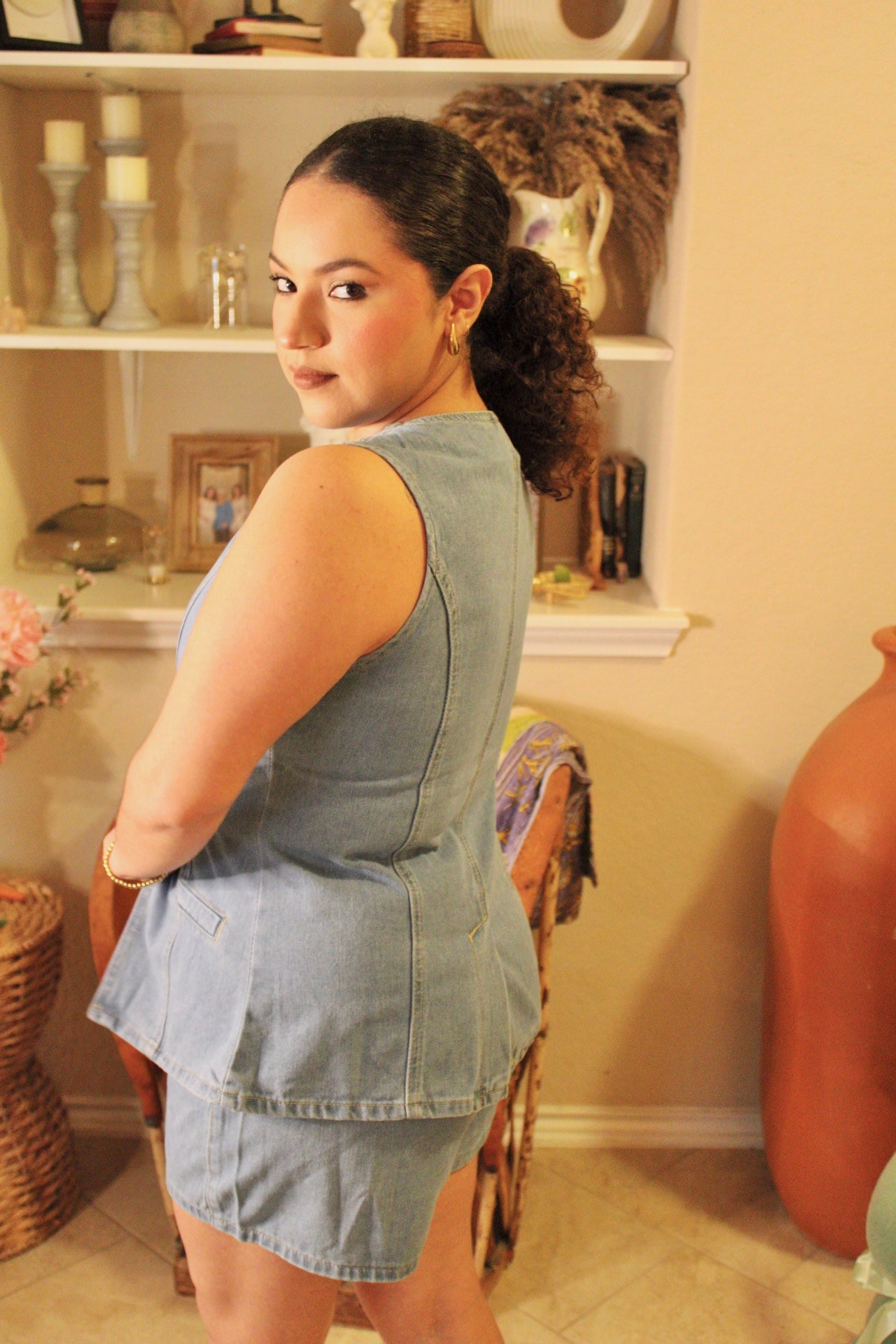 Mina Denim Shorts Set