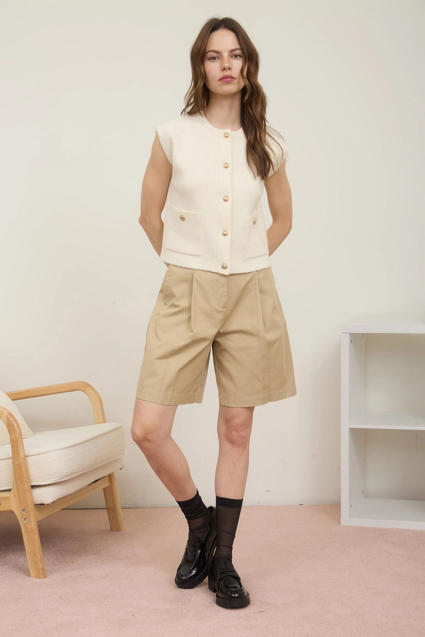 Noelle Gold Button Vest