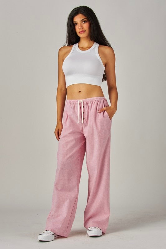 Lana Pinstripe Boxer Pants