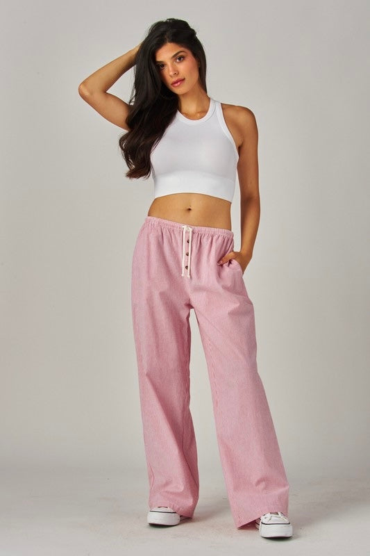 Lana Pinstripe Boxer Pants