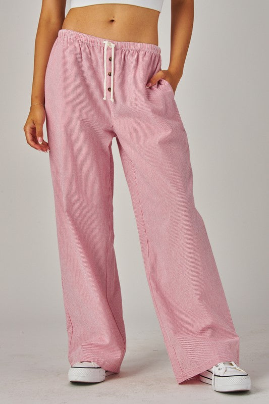 Lana Pinstripe Boxer Pants