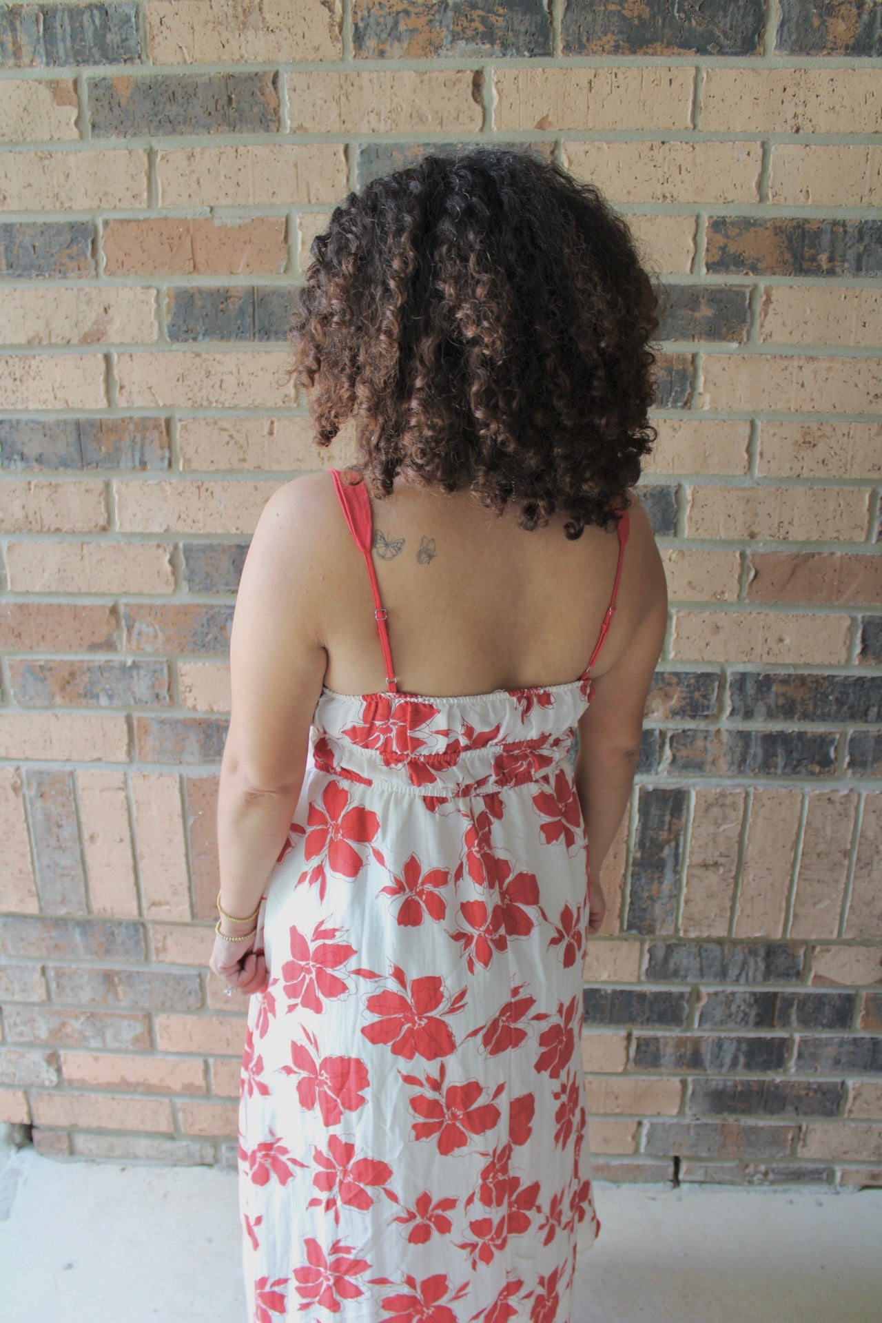 Lila Floral Sweetheart Midi Dress