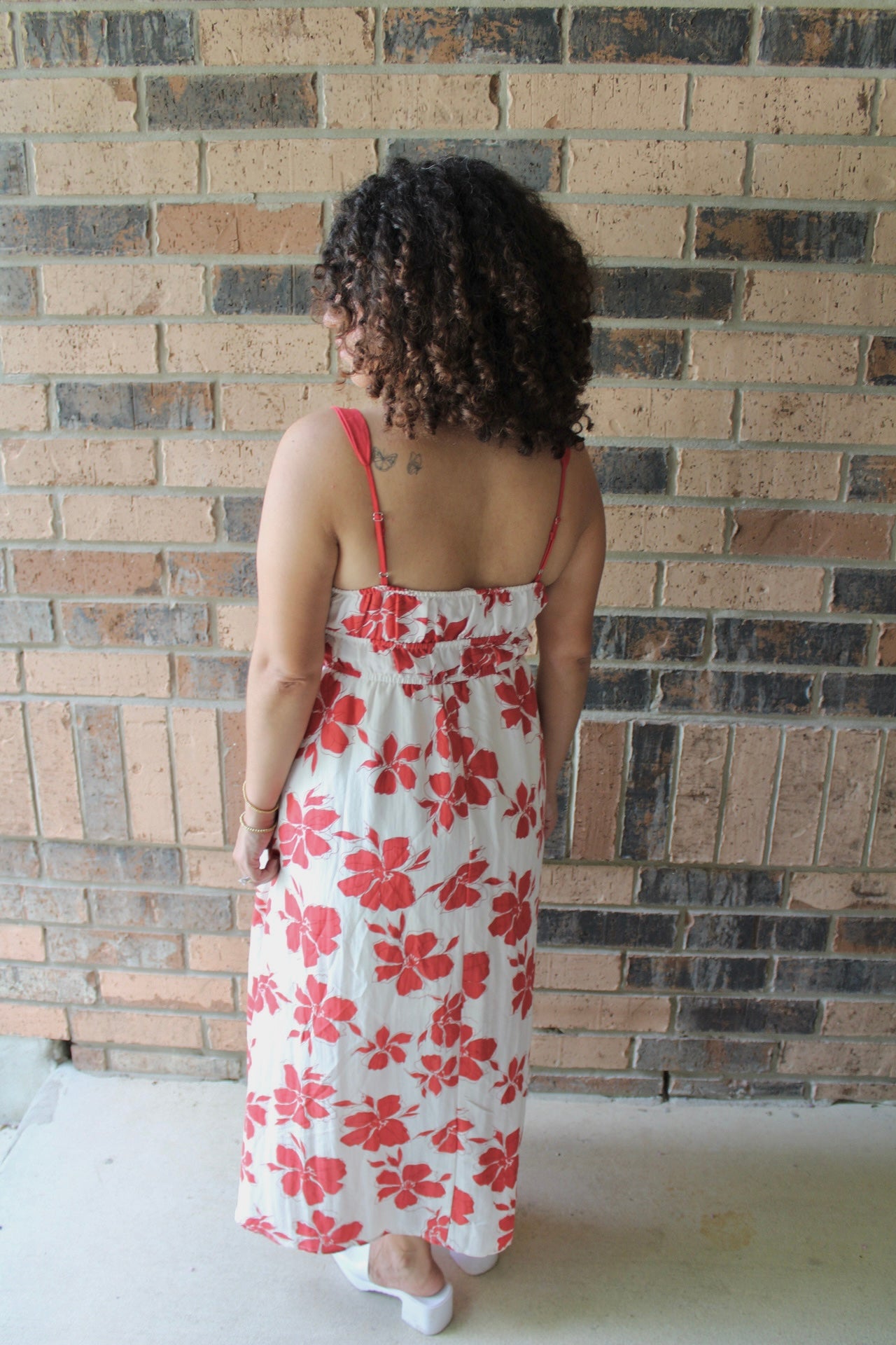 Lila Floral Sweetheart Midi Dress