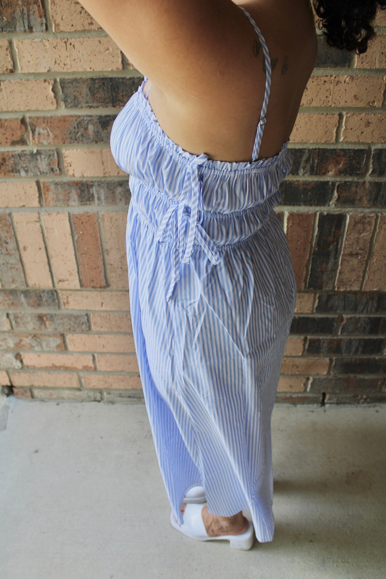 Italia Coastal Stripes Midi Dress