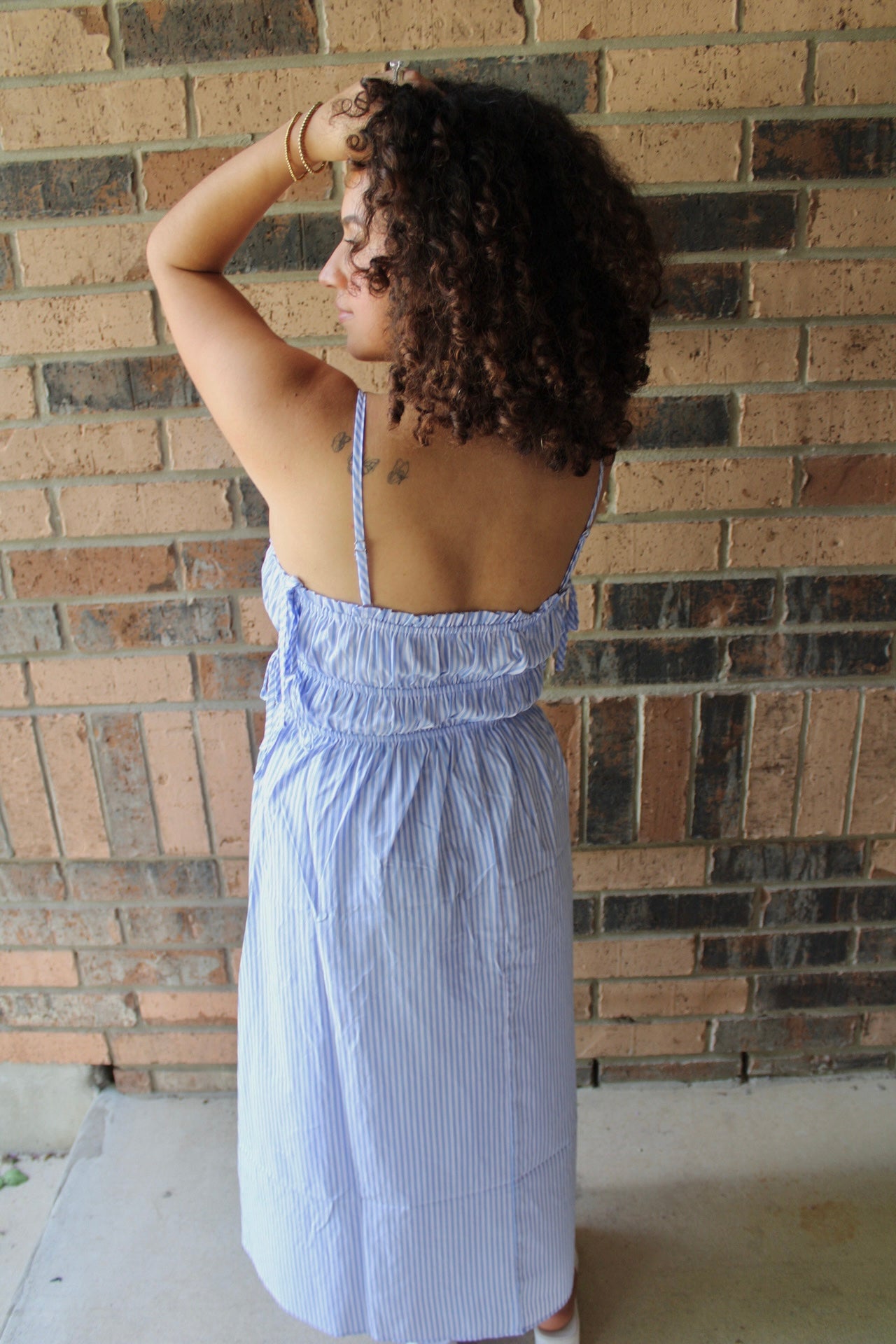 Italia Coastal Stripes Midi Dress