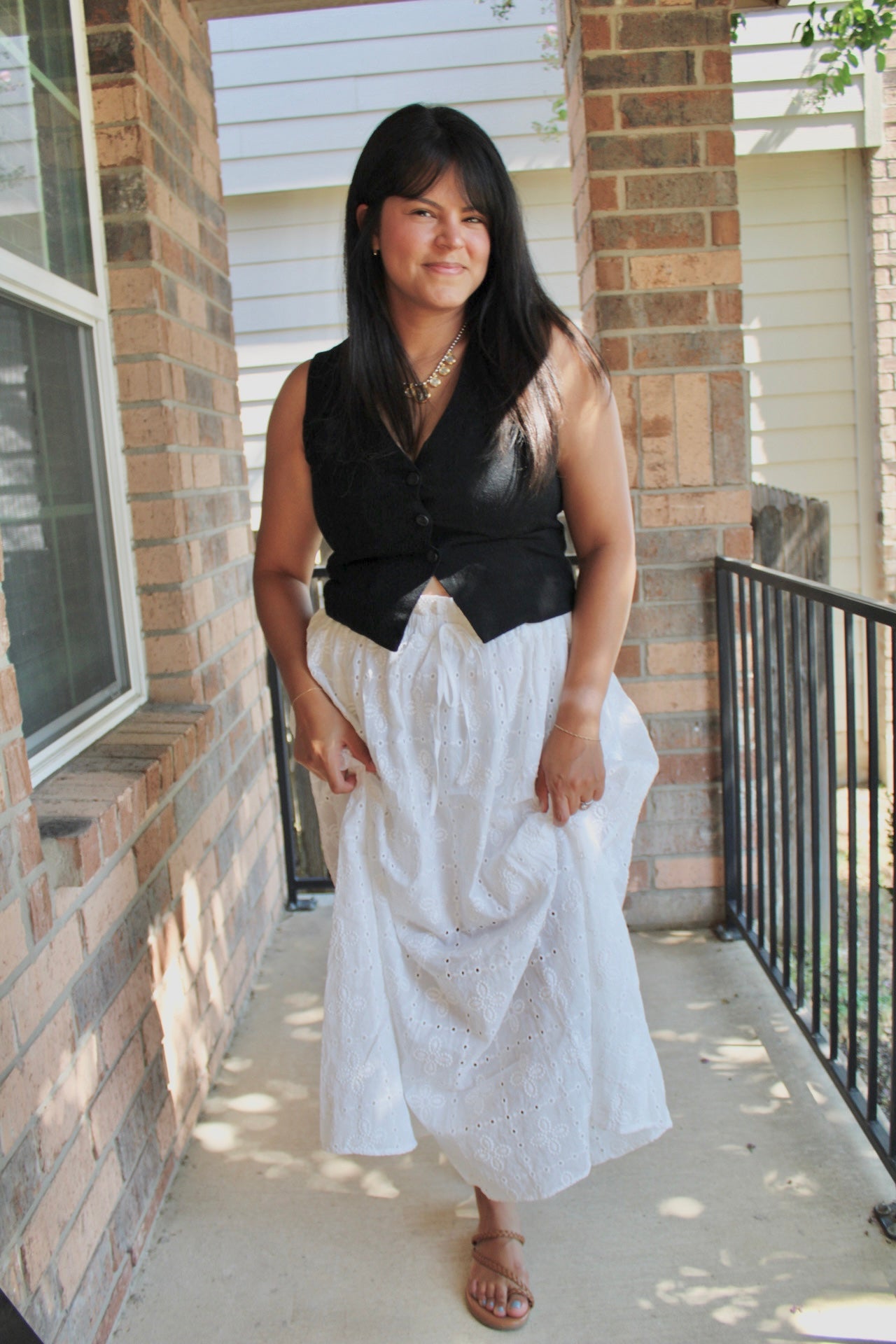 Ellie Eyelet Midi Skirt