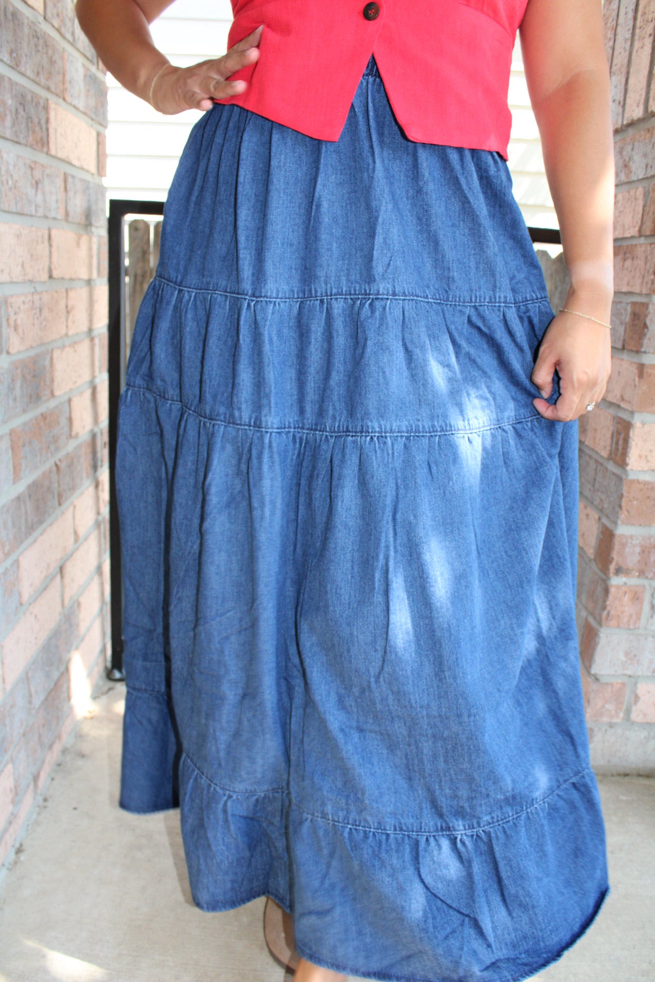 Layna Denim Midi Skirt