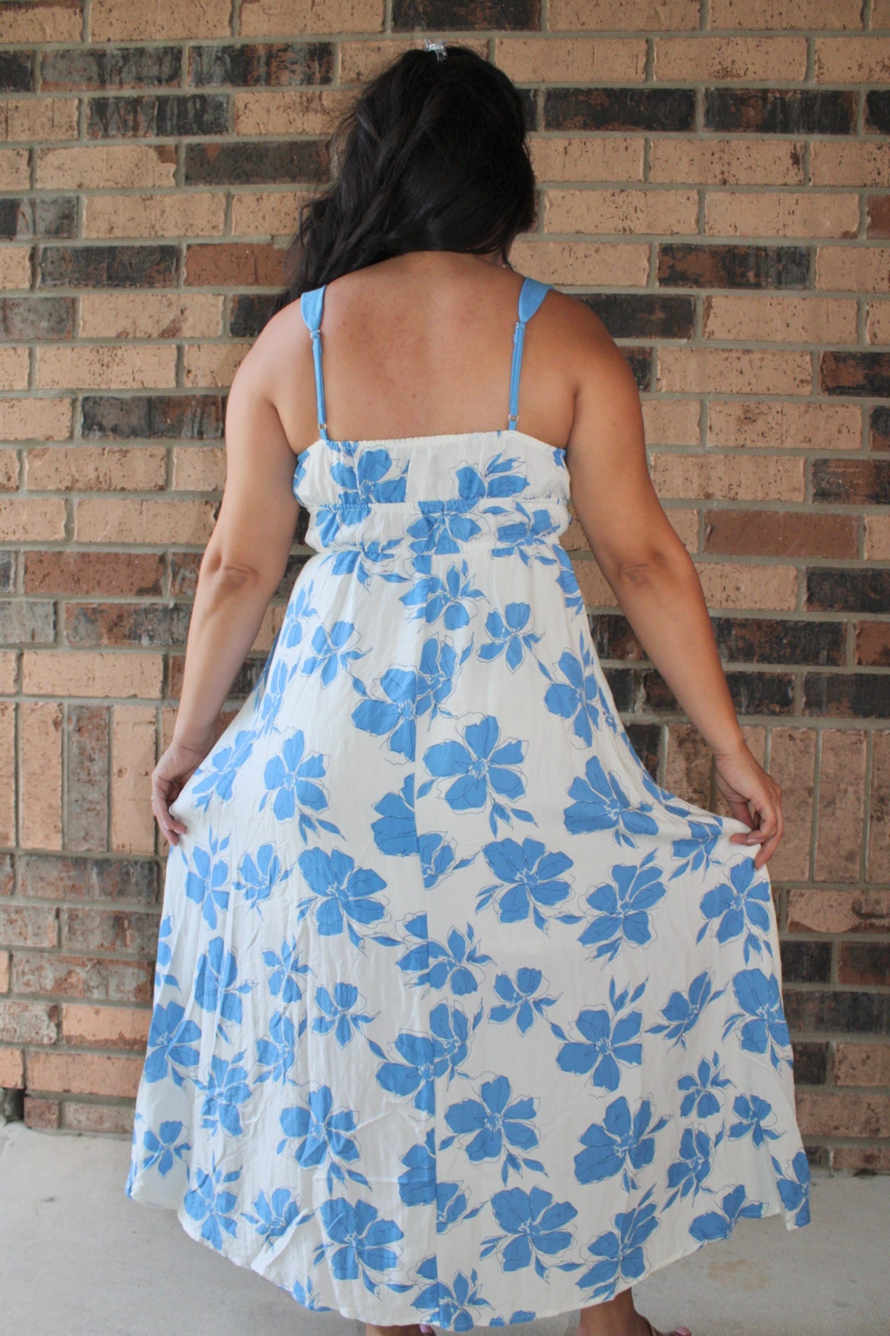 Lila Floral Sweetheart Midi Dress