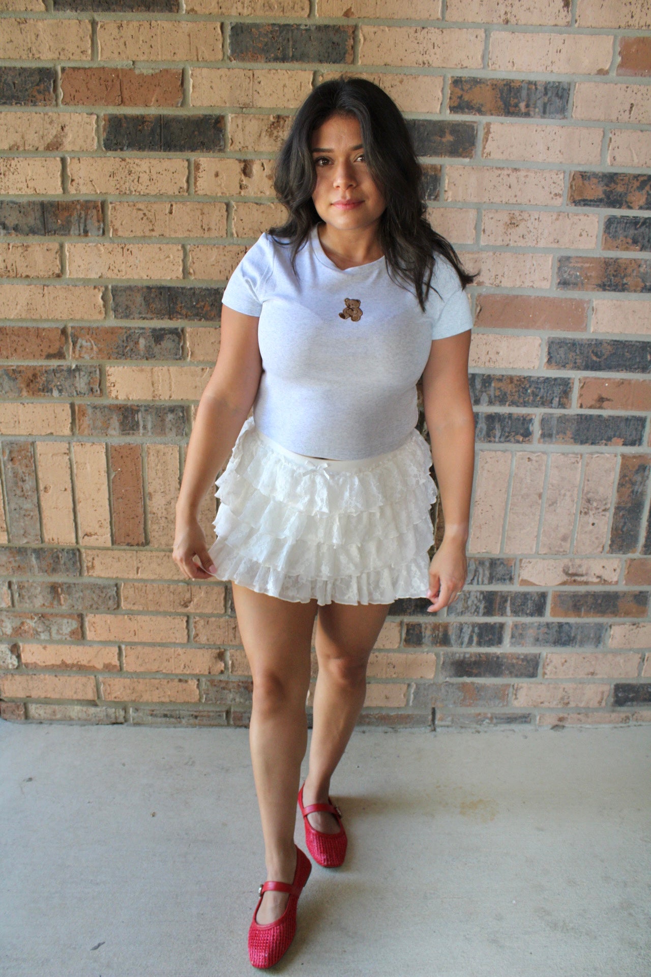 Claudia Lace Tiered Mini Skort