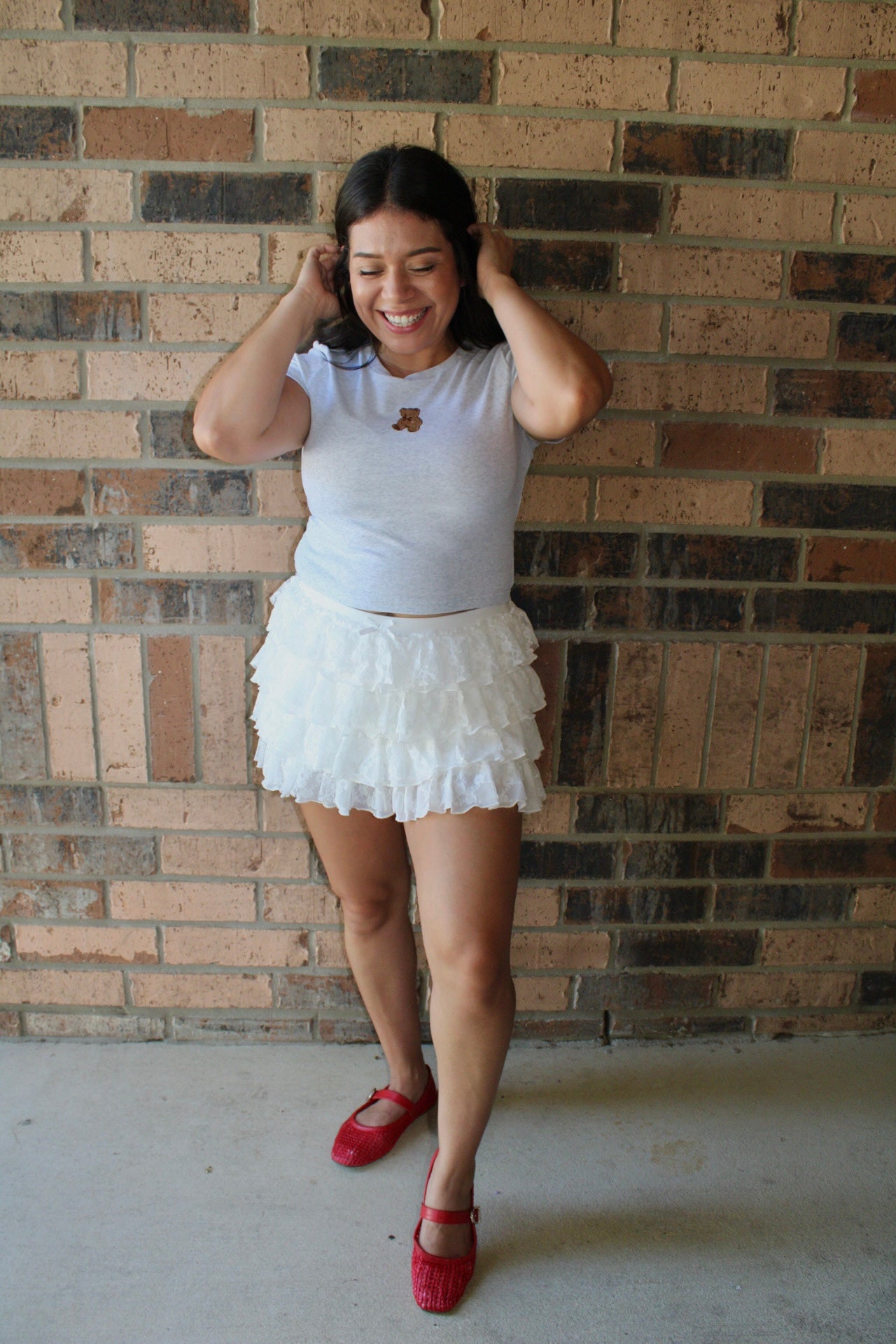 Claudia Lace Tiered Mini Skort