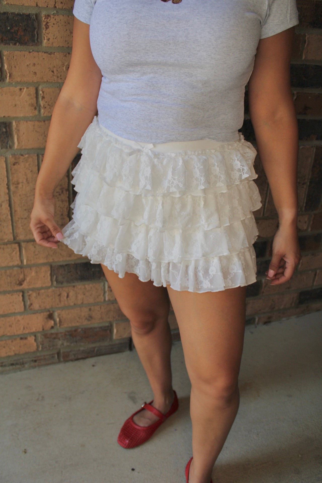 Claudia Lace Tiered Mini Skort