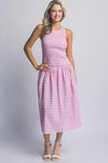 Spring Gingham Smocked Drop Waist Dress