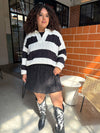 University Striped Cable Knit Sweater