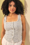Cassie Jacquard Floral Lace Denim Vest
