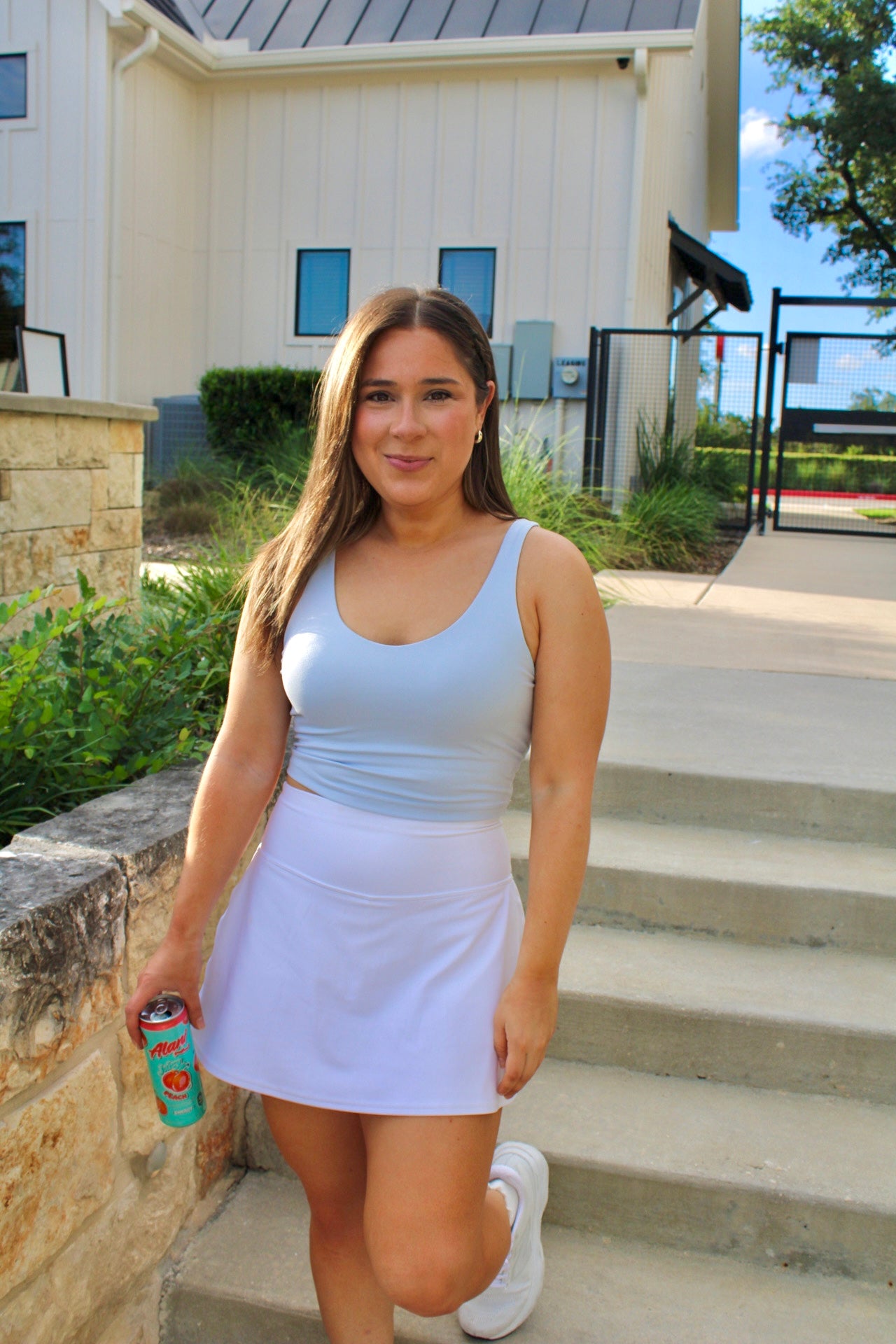 Blue Hue Scoop Neck Sports Bra