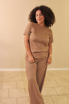 Aliyah Mocha Knit Pant Set