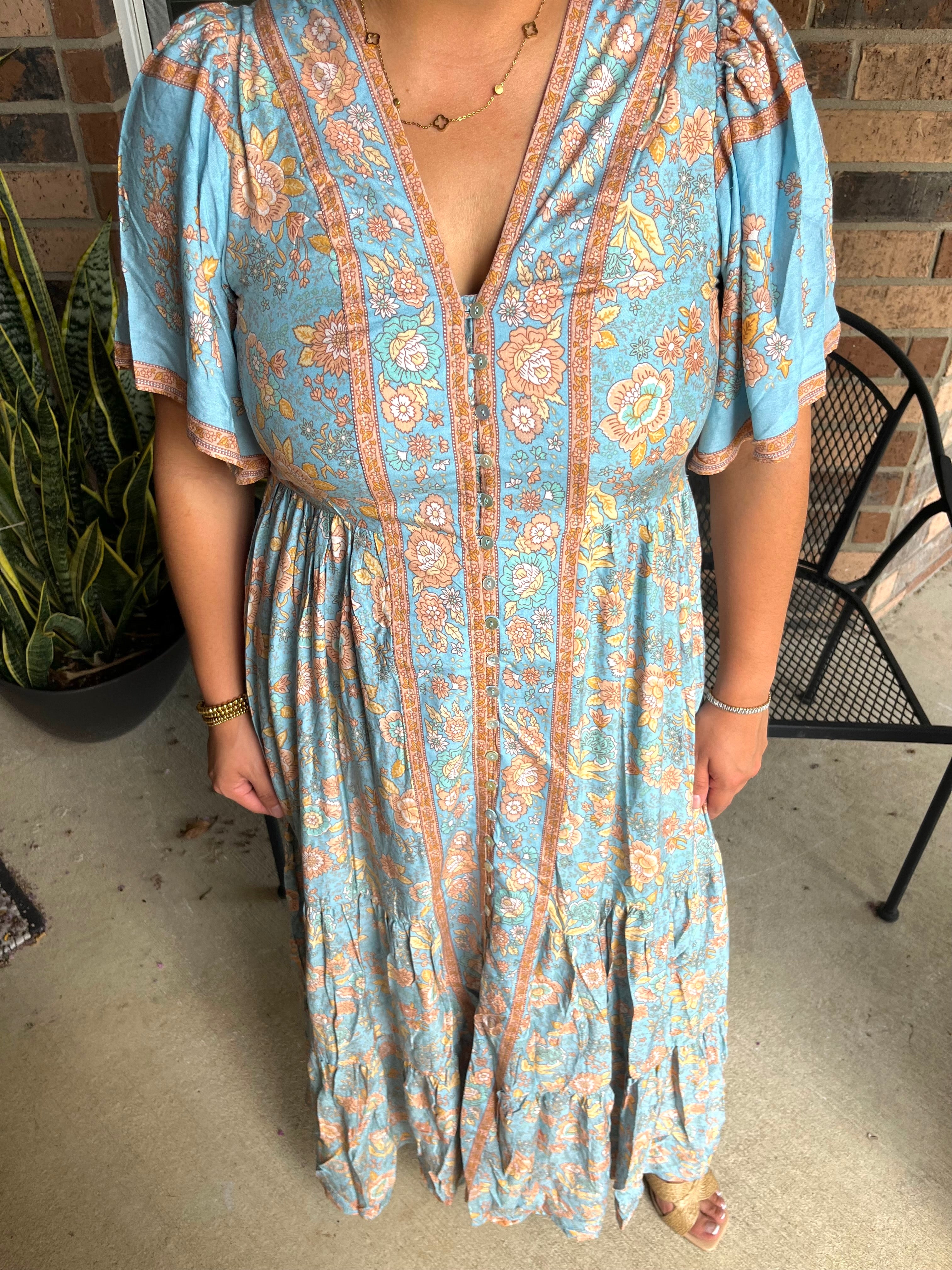 Bohemian Bloom Button Dress