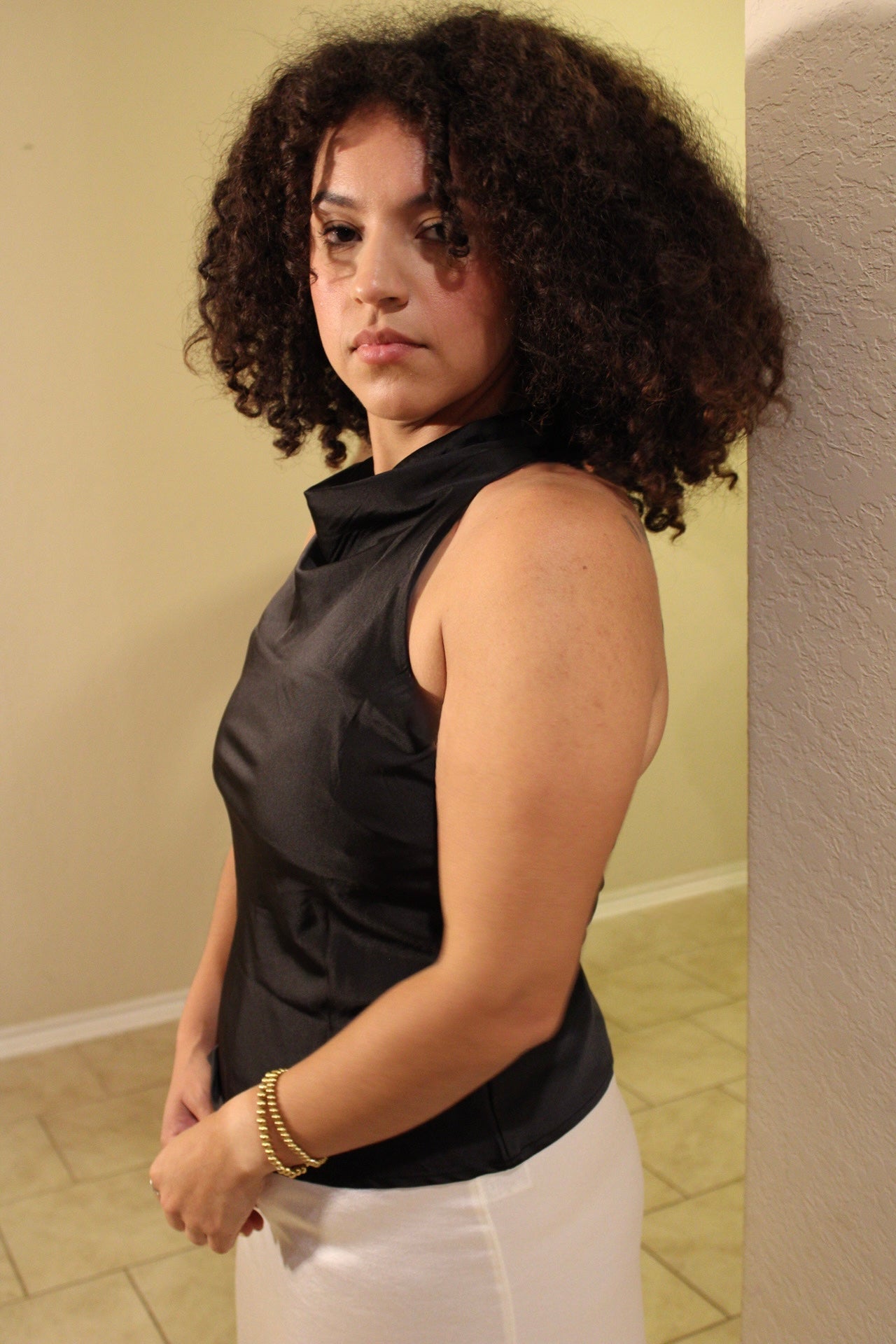 Maureen Satin Halter Top