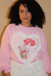 Lorelei Teddy Bear Eyelet Heart Patch Sweater