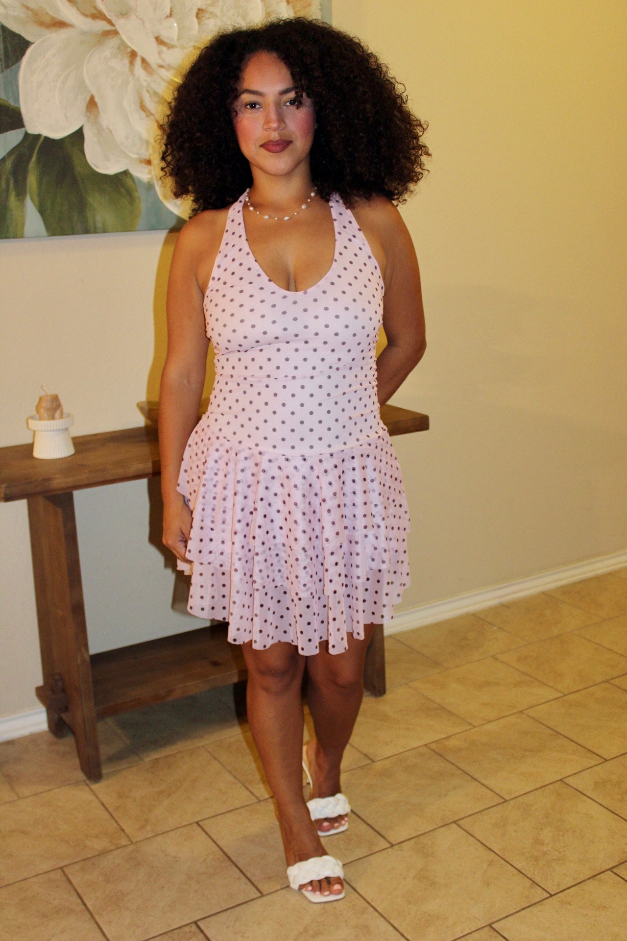 Eudora Halter Polka Dot Dress