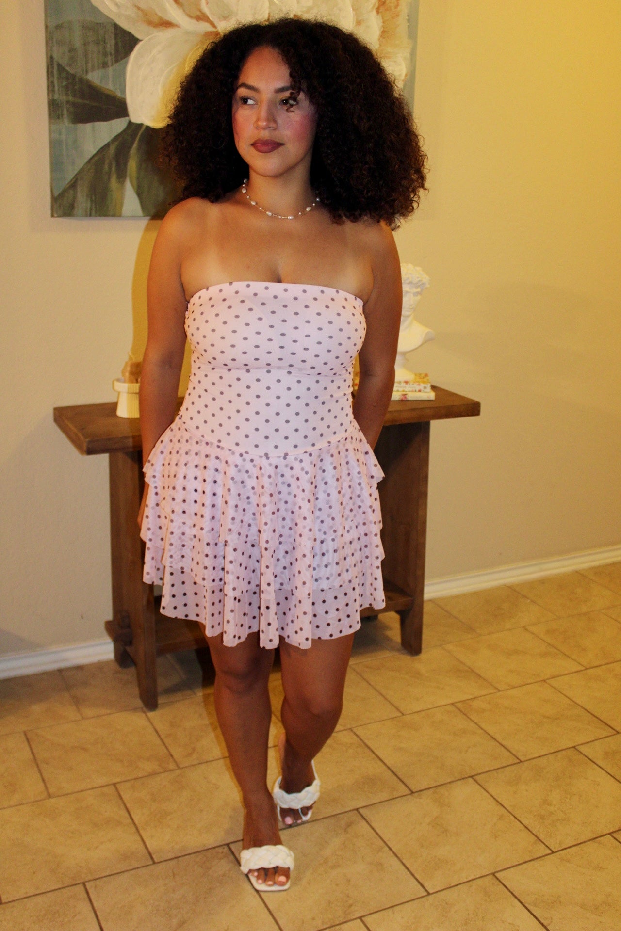 Millie Polka Dot Strapless Dress
