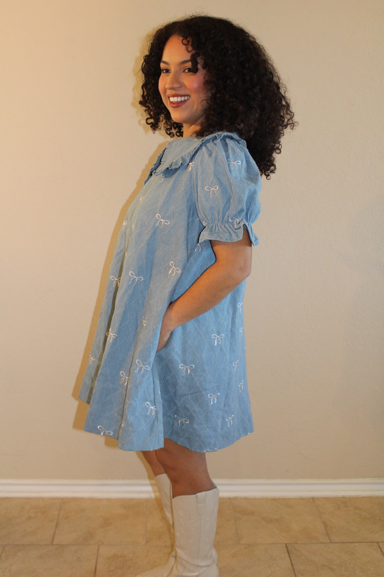 Gracie Bow Peter Pan Collar Dress