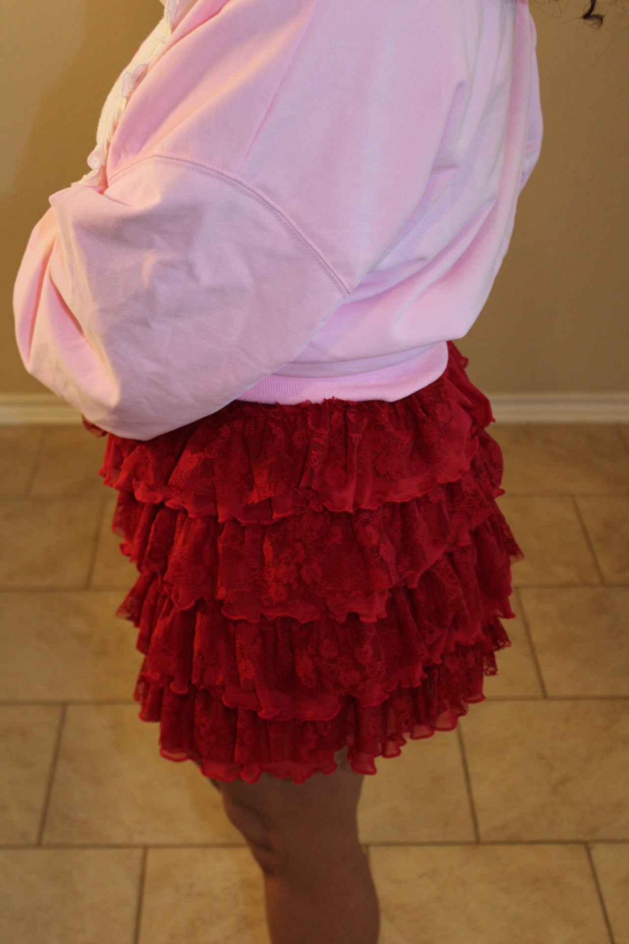 Claudia Lace Tiered Mini Skort