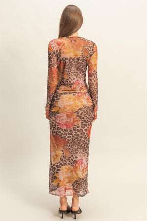 Kalina Leopard Floral Mesh Top