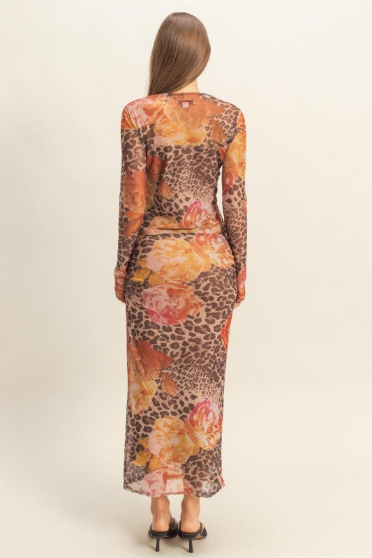 Kalina Leopard Floral Mesh Top