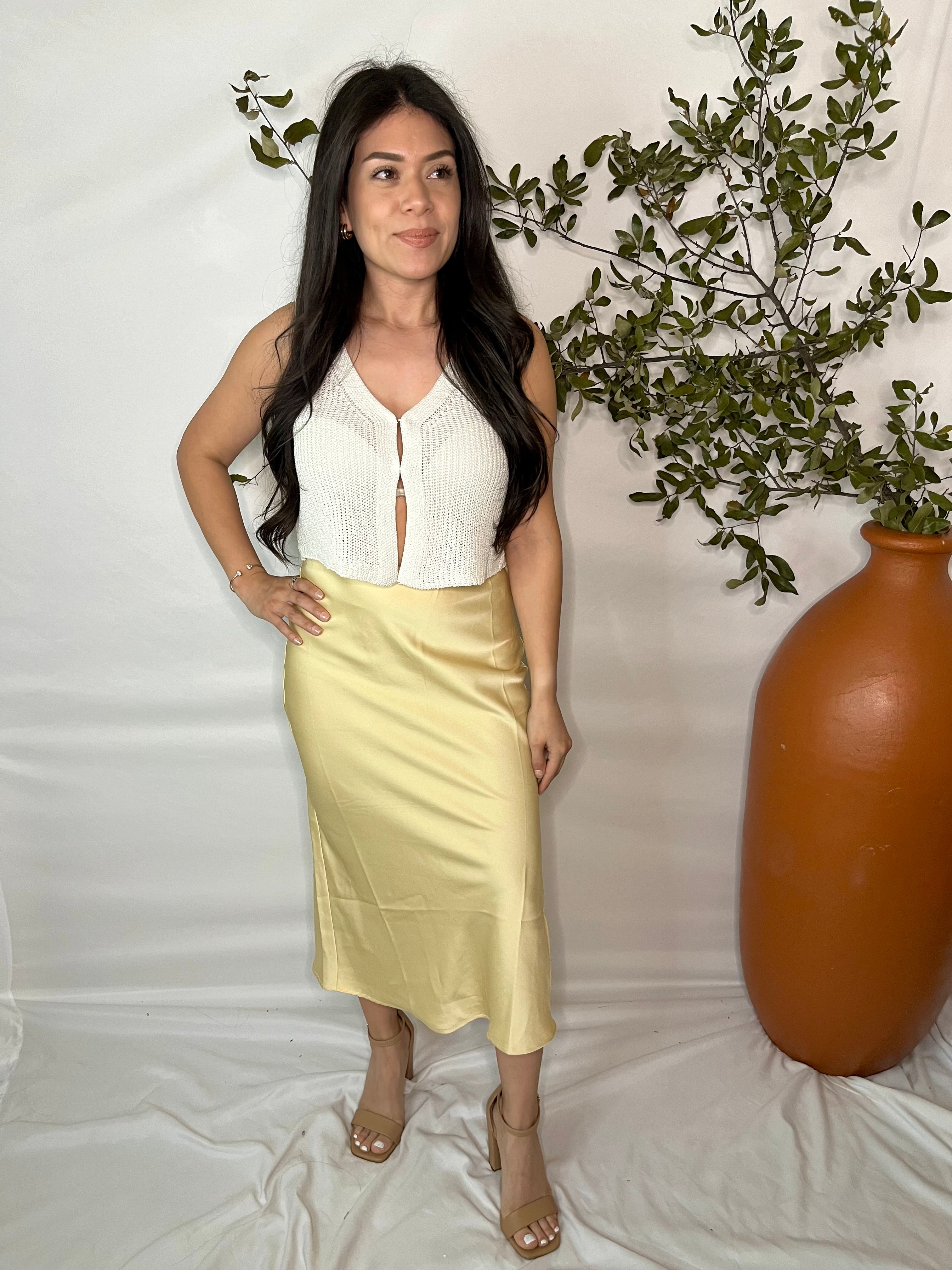 Champagne Dreams Satin Skirt