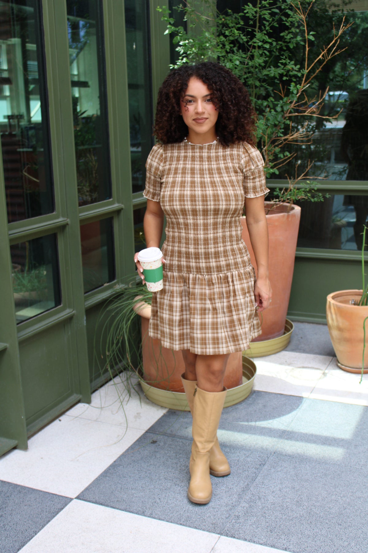 I’m an Autumn Plaid Smocked Dress