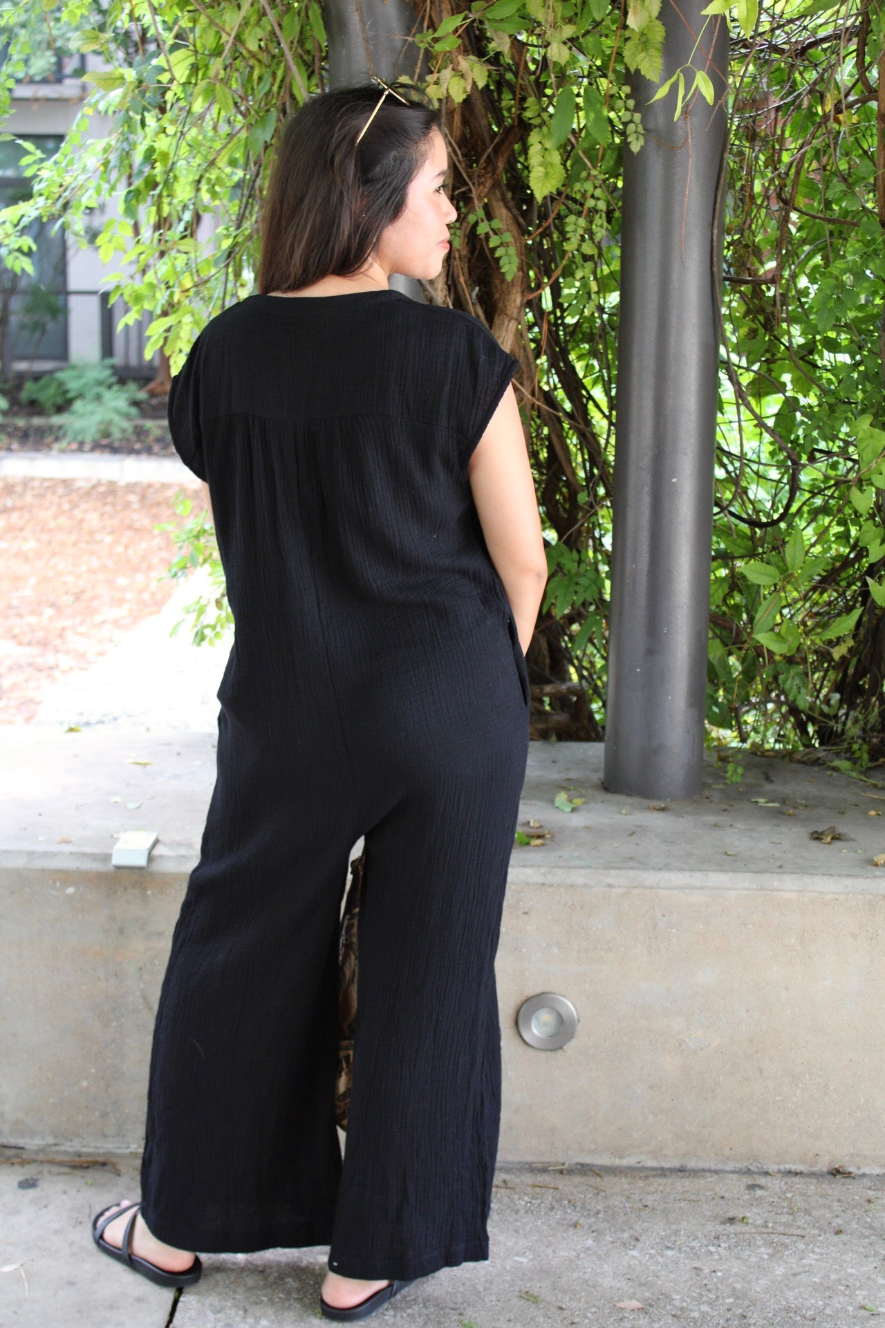 Midnight Button Up Jumpsuit