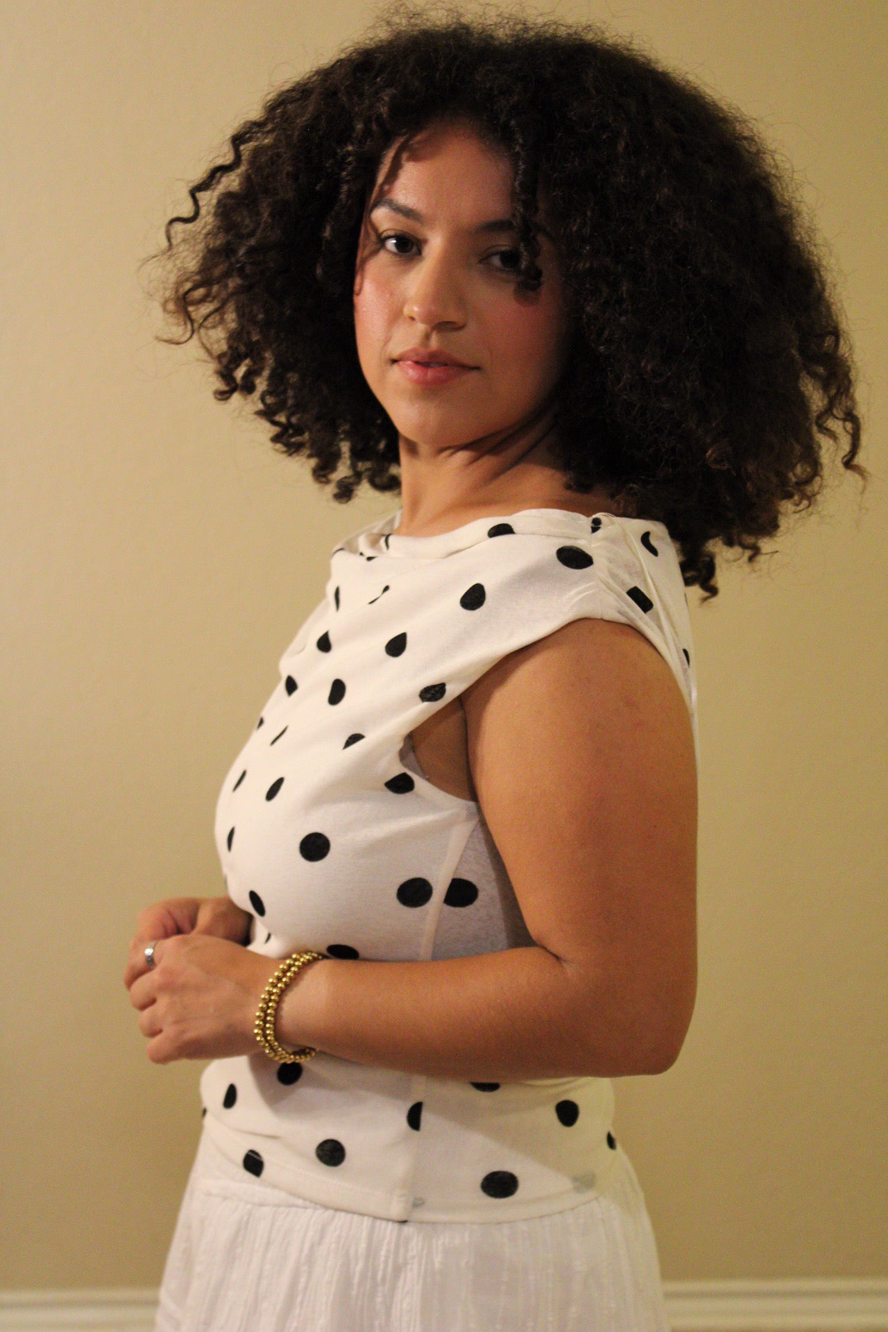 Carli Classic Polka Dot Cowl Neck Top