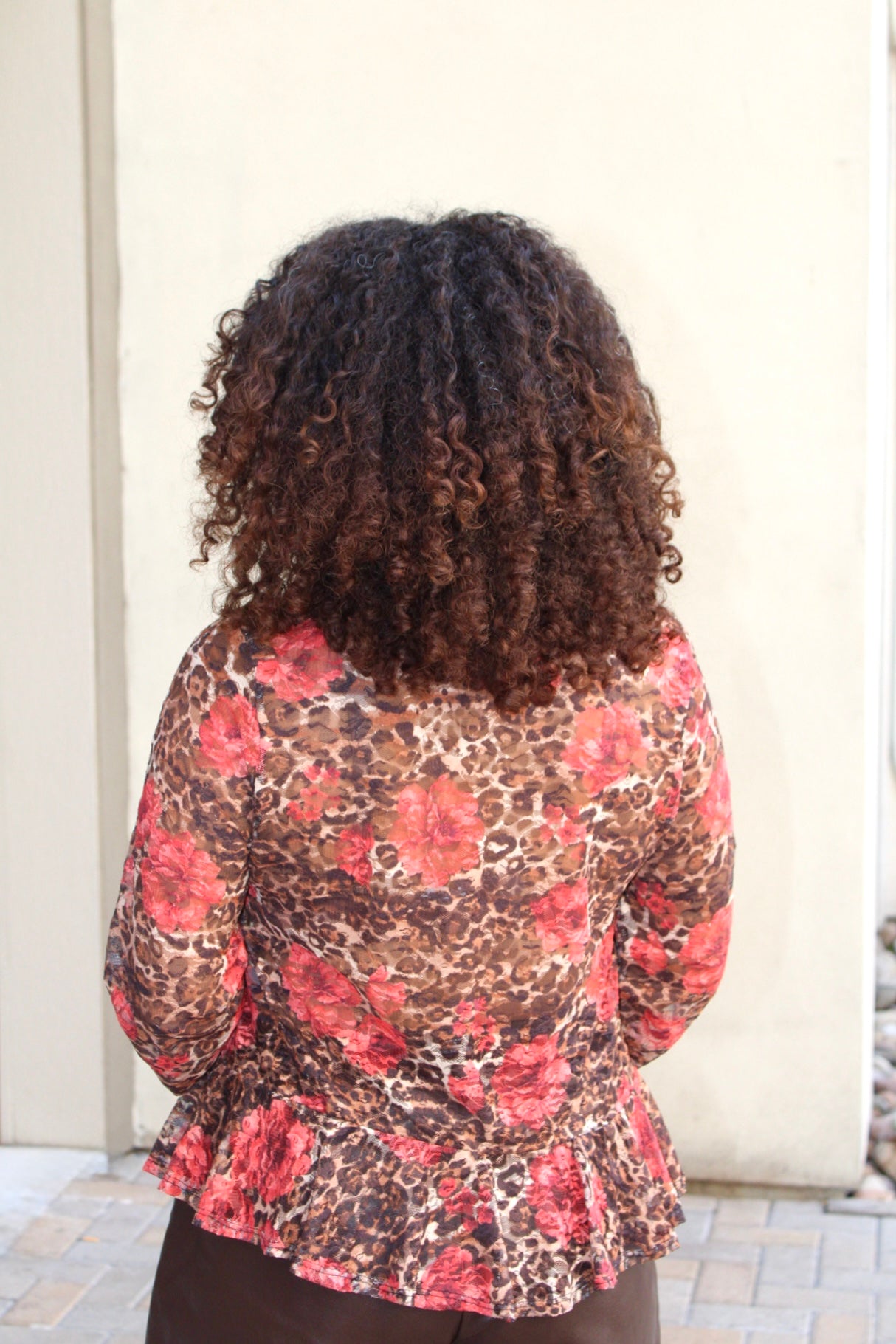 Carolina Front Tie Floral Leopard Top